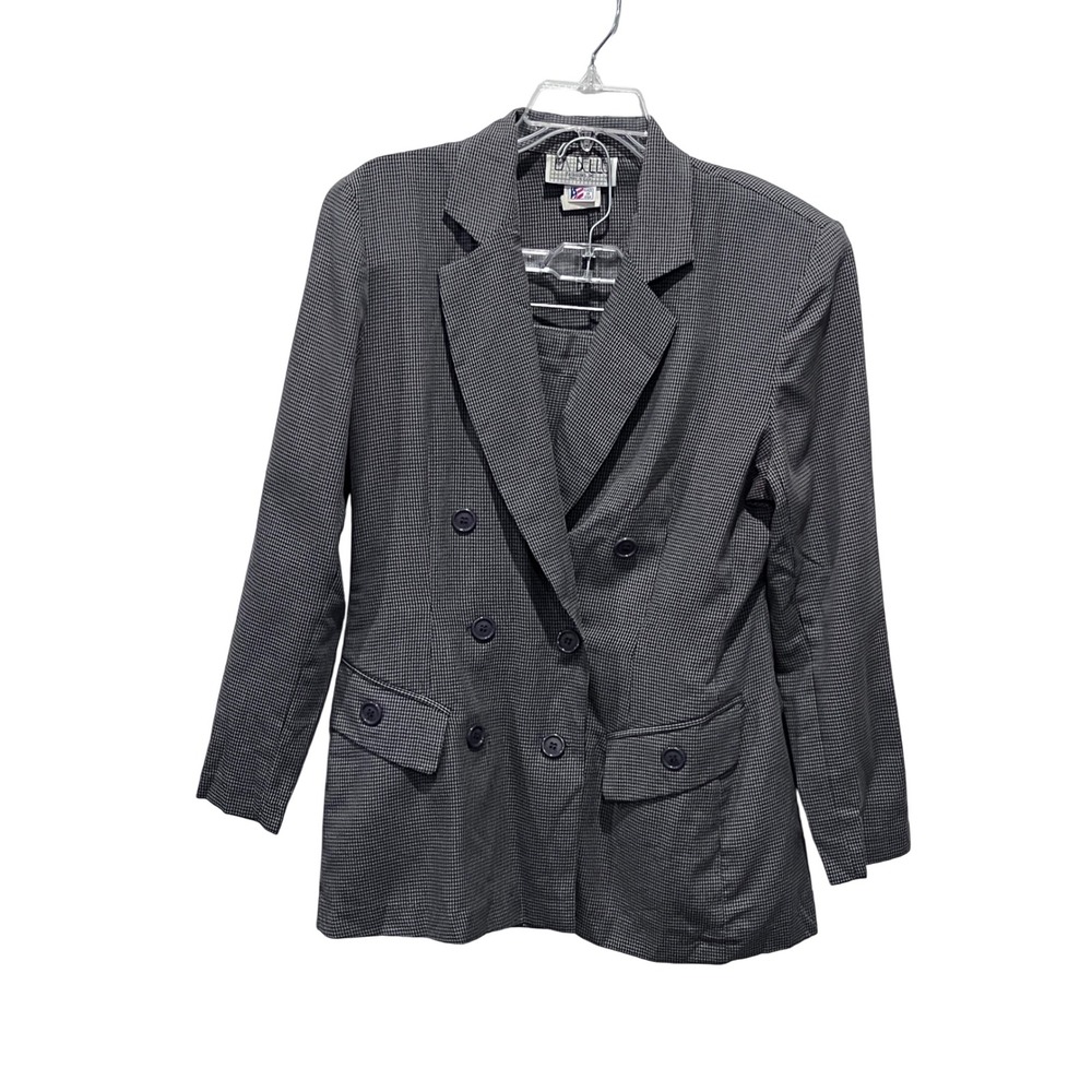 Vtg 80s La Belle‎ Fashions Double Breasted Blazer Skirt Suit Set  - READSize M